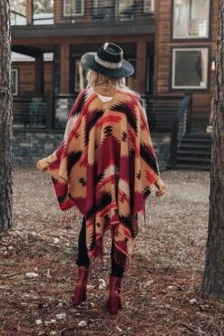 Escape To The Mountains Poncho In Red -Chic Essence 2108252970000 2021093009181500 7abac6a5escape to the mountains poncho in red