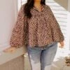 The Ivee Floral Babydoll Top In Chocolate Curves -Chic Essence 2109034819000 2022120510030100 733debbethe ivee floral babydoll top in chocolate curves