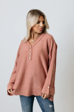 Autumn Affair Knit Sweater In Blush -Chic Essence 2109076635000 2021102115044100 f7794d15autumn affair knit sweater in blush