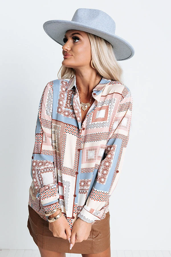 Chic On The Scene Button Up Top In Airy Blue 7 Chic On The Scene Button Up Top In Airy Blue - Image 5