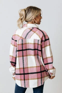 Chicago Kisses Plaid Jacket In Blush -Chic Essence 2109271031000 2021102114331900 df8a55bbchicago kisses plaid jacket in blush