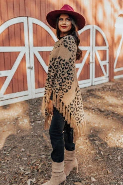Bonfire Belle Leopard Poncho -Chic Essence 2110122053000 2022110713014800 1c794a76bonfire belle leopard poncho