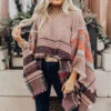 Cuddle Down Poncho In Heirloom Lilac