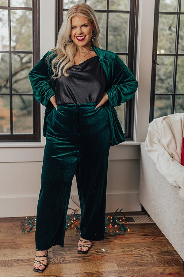 Fine And Divine Velvet Pants In Hunter Green Curves 9 Fine And Divine Velvet Pants In Hunter Green Curves - Image 7