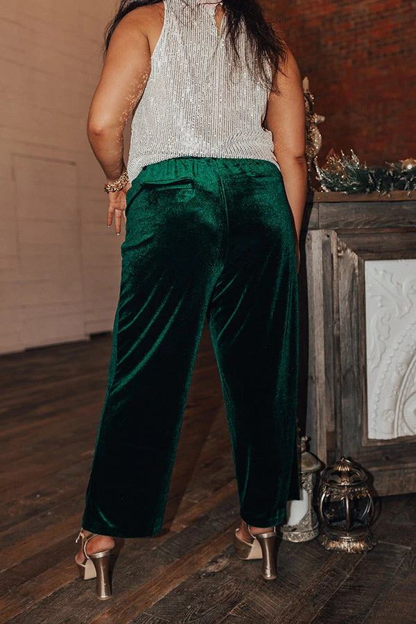 Fine And Divine Velvet Pants In Hunter Green Curves 6 Fine And Divine Velvet Pants In Hunter Green Curves - Image 4