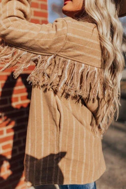 Cappuccino Buzz Fringe Coat -Chic Essence 2112144232000 2021122111261900 90d9277dcappuccino buzz fringe coat