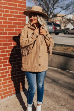 Cappuccino Buzz Fringe Coat