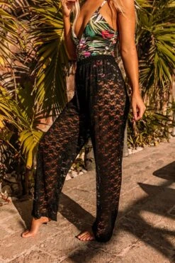 Cabana Hour Lace Cover Up Pants In Black -Chic Essence 2112294783000 2023020917265700 c8ccf32fcabana hour lace cover up pants in black