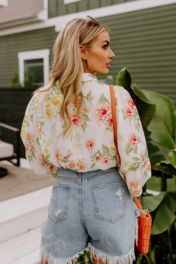 Mind On Mykonos Floral Top 6 Mind On Mykonos Floral Top - Image 4