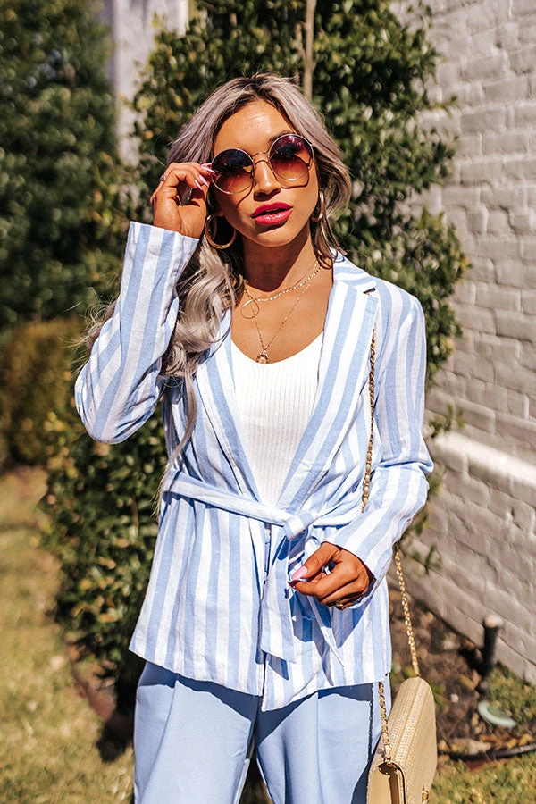 Hamptons Forever Stripe Blazer In Sky Blue 6 Hamptons Forever Stripe Blazer In Sky Blue - Image 4