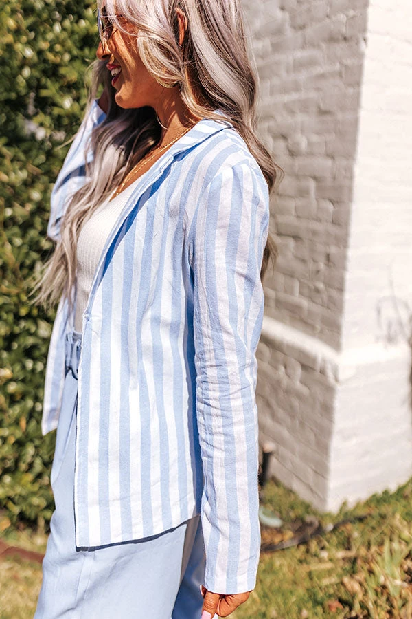 Hamptons Forever Stripe Blazer In Sky Blue 7 Hamptons Forever Stripe Blazer In Sky Blue - Image 5