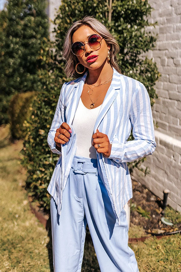 Hamptons Forever Stripe Blazer In Sky Blue 9 Hamptons Forever Stripe Blazer In Sky Blue - Image 7