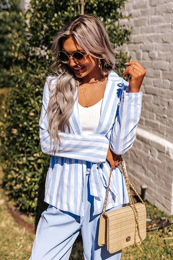 Hamptons Forever Stripe Blazer In Sky Blue 3 Hamptons Forever Stripe Blazer In Sky Blue