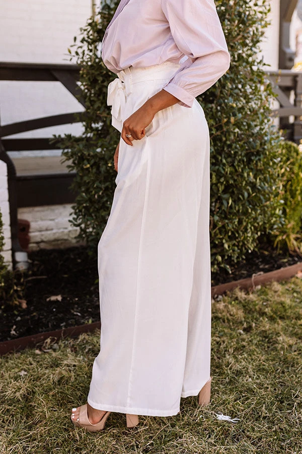 Hazelle High Waist Trousers In White 12 Hazelle High Waist Trousers In White - Image 10