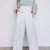 Hazelle High Waist Trousers In White