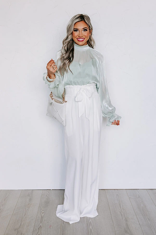 Hazelle High Waist Trousers In White 4 Hazelle High Waist Trousers In White - Image 2