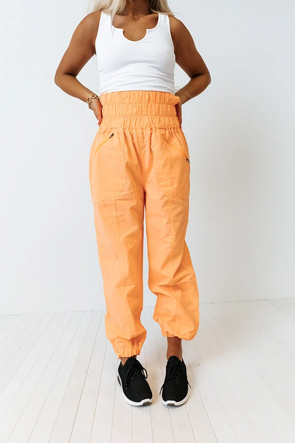 The Huxley High Waist Windbreaker Pants In Neon Orange 7 The Huxley High Waist Windbreaker Pants In Neon Orange - Image 5