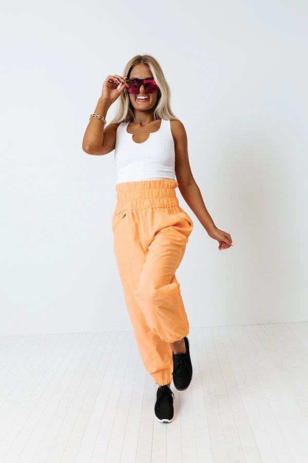 The Huxley High Waist Windbreaker Pants In Neon Orange 4 The Huxley High Waist Windbreaker Pants In Neon Orange - Image 2