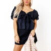 Double Date Babydoll Top In Black