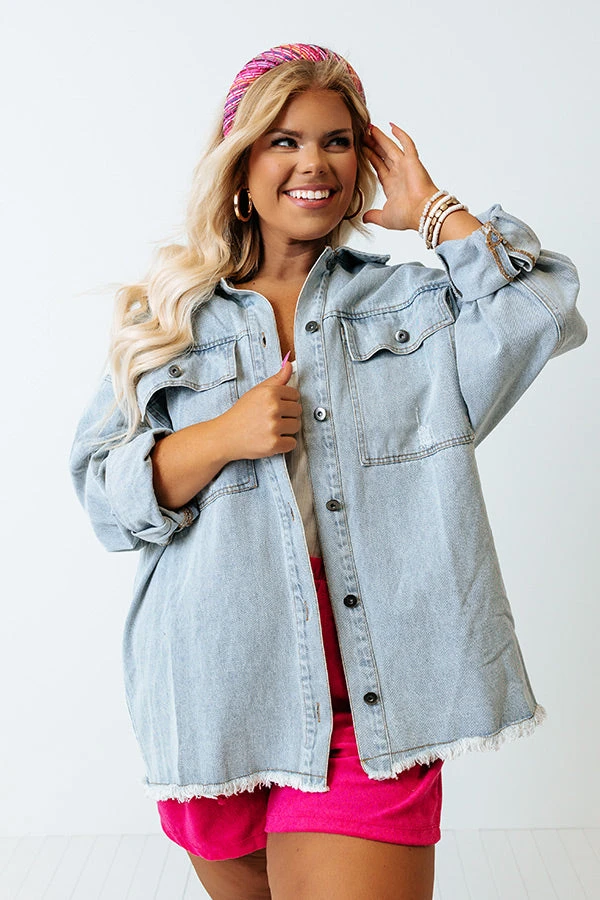 Travel Life Denim Jacket In Light Wash Curves 8 Travel Life Denim Jacket In Light Wash Curves - Image 6