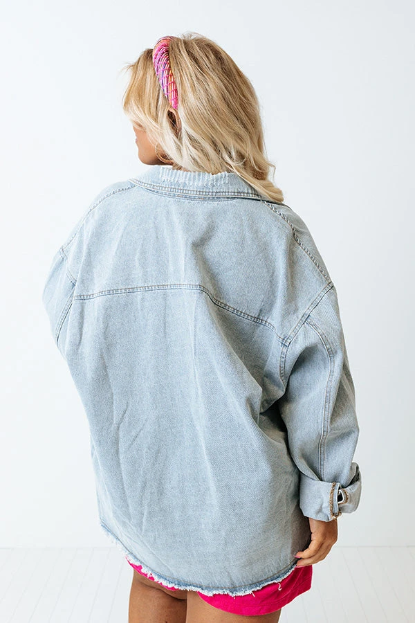 Travel Life Denim Jacket In Light Wash Curves 10 Travel Life Denim Jacket In Light Wash Curves - Image 8