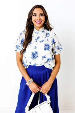 Follow Your Happiness Floral Shift Top In Cream