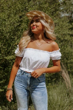 Falling Head Over Heels Eyelet Top