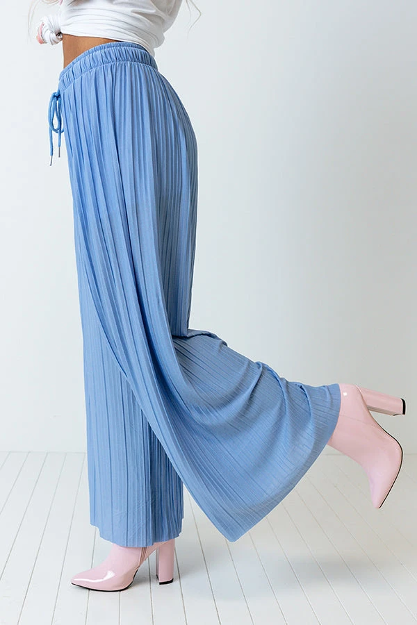 Summer In Malibu Pleated Pants In Sky Blue 5 Summer In Malibu Pleated Pants In Sky Blue - Image 3