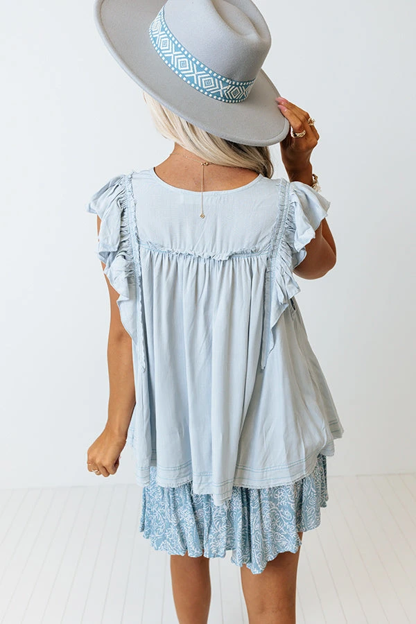 Covered In Sunshine Shift Top In Sky Blue 7 Covered In Sunshine Shift Top In Sky Blue - Image 5