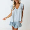 Covered In Sunshine Shift Top In Sky Blue