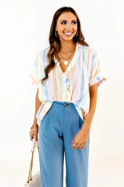 Summer Fun Stripe Shift Top