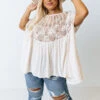 Getting Sun Crochet Shift Top In Cream -Chic Essence 2205138798000 2022053113364900 07346216getting sun crochet shift top in cream