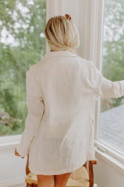 Round Trip Ticket Linen-Blend Blazer In Light Beige -Chic Essence 2205209159000 2022060215160700 56678f80round trip ticket linen blend blazer in light beige