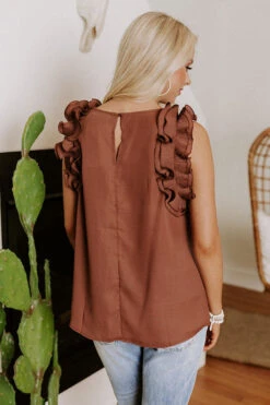 Cheer You On Shift Top In Chocolate -Chic Essence 2206025314000 2022061412393500 b0a8d3e6cheer you on shift top in chocolate