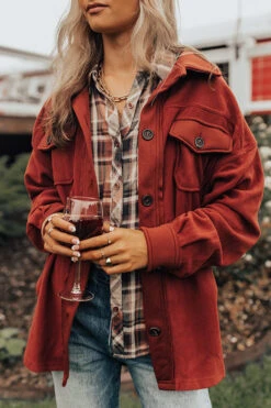 Wake Up Call Jacket In Dark Rust 17 Wake Up Call Jacket In Dark Rust -Chic Essence 2207282706000 2022082509230600 9e76fcb0wake up call jacket in dark rust