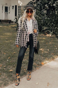 Weekend Trip Travels Tweed Blazer