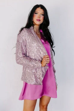 Splash Of Luxury Sequin Blazer In Blush -Chic Essence 2208262895000 2023011108114300 f02505c3splash of luxury sequin blazer in blush