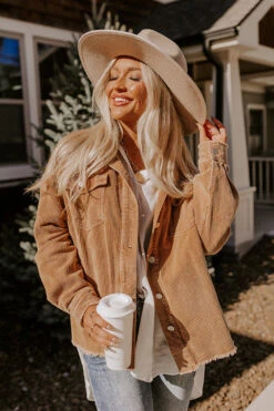 Coffee And Casual Corduroy Jacket