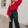 The Ozzy High Waist Faux Leather Pants Curves