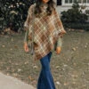 Capture A Memory Plaid Poncho In Brown -Chic Essence 2209083479000 2022091914551700 4bc386c1capture a memory plaid poncho in brown