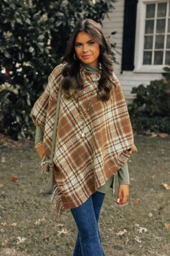 Capture A Memory Plaid Poncho In Brown 13 Capture A Memory Plaid Poncho In Brown -Chic Essence 2209083479000 2022091914560000 13b8a160capture a memory plaid poncho in brown