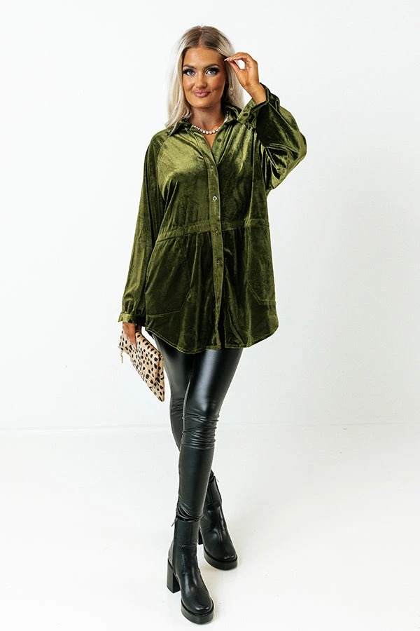 Apple Cider Sips Velvet Top In Olive 9 Apple Cider Sips Velvet Top In Olive - Image 7