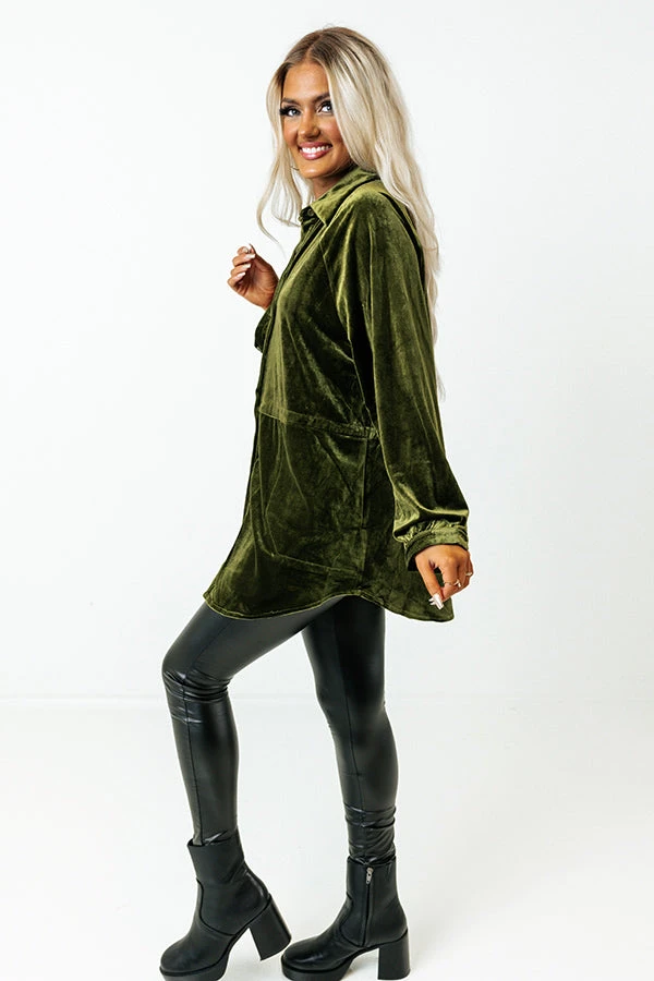 Apple Cider Sips Velvet Top In Olive 10 Apple Cider Sips Velvet Top In Olive - Image 8