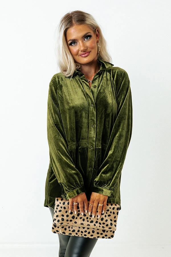 Apple Cider Sips Velvet Top In Olive 8 Apple Cider Sips Velvet Top In Olive - Image 6