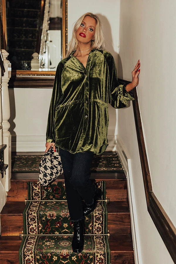 Apple Cider Sips Velvet Top In Olive 4 Apple Cider Sips Velvet Top In Olive - Image 2