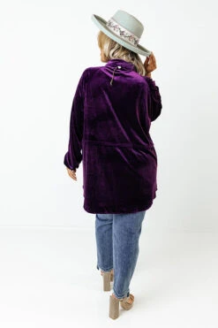 Apple Cider Sips Velvet Top In Purple Curves -Chic Essence 2209138974000 2022092708442800 2cae442dapple cider sips velvet jacket in purple curves