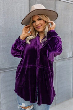 Apple Cider Sips Velvet Top In Purple Curves -Chic Essence 2209138974000 2022110709344800 c0725d0bapple cider sips velvet top in purple curves