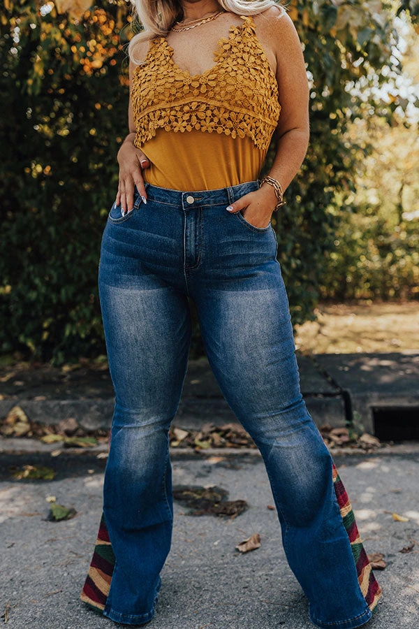 The Amy Embroidered Flare Curves 4 The Amy Embroidered Flare Curves - Image 2