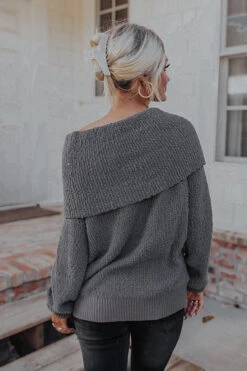 Curl Up And Get Cozy Knit Sweater In Dark Grey -Chic Essence 2210109728000 2022120512152000 edc94a3bcurl up and get cozy knit sweater in dark grey