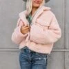 Wintry Winds Sherpa Jacket In Pink